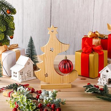 Desktop Wooden Christmas Tree Ornament Holder