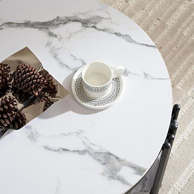 Marble Tabletop Round Accent Table