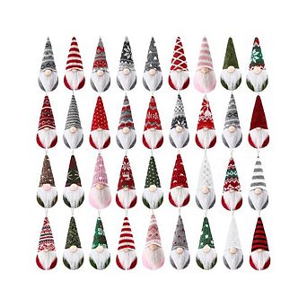 36 pc Christmas Tree Plush Gnome Ornaments