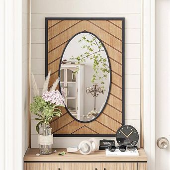 French Country Geometric Decorative Accent Mirror
