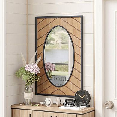French Country Geometric Decorative Accent Mirror