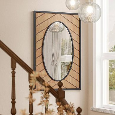 French Country Geometric Decorative Accent Mirror
