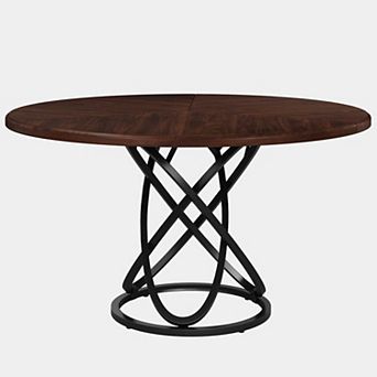 Round Dining Table With Metal Base