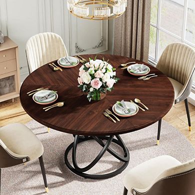 Round Dining Table With Metal Base