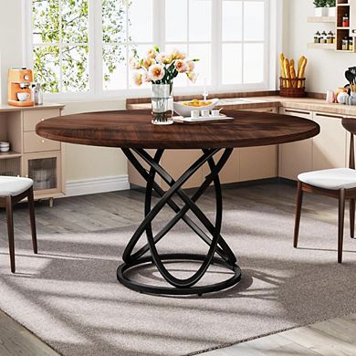 Round Dining Table With Metal Base