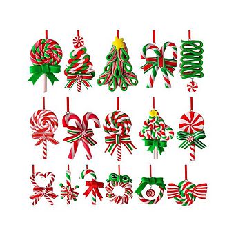 16 pc Mini Candy Cane Christmas Ornaments