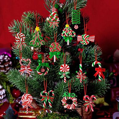 16-Pcs Mini Candy Cane Christmas Ornaments
