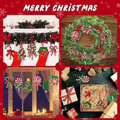 16-Pcs Mini Candy Cane Christmas Ornaments
