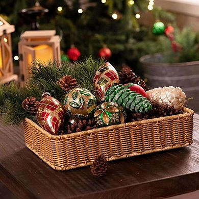 10-Pcs Blown Glass Christmas Tree Ornaments