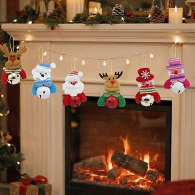 8-Pcs Plush Ornaments With Metal Bells