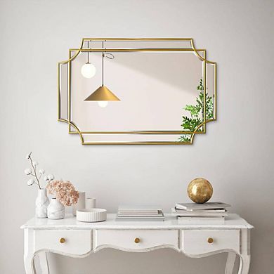 Gold Beveled Rectangle Modern Accent Mirror