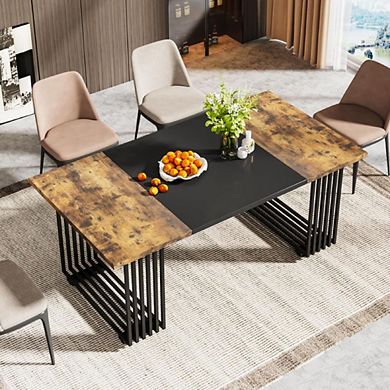 Industrial Dining Table With Metal Legs