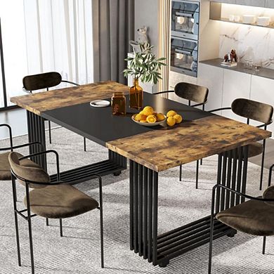 Industrial Dining Table With Metal Legs