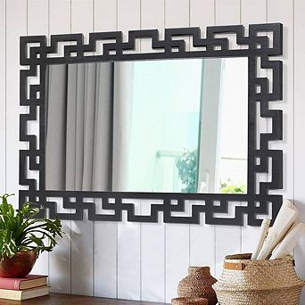 Rustic Hanging Wood Accent Mirror