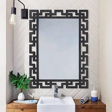 Rustic Hanging Wood Accent Mirror