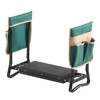 Dual-Purpose Garden Stool and Kneeler with Side Handles and Removable Tool Bags