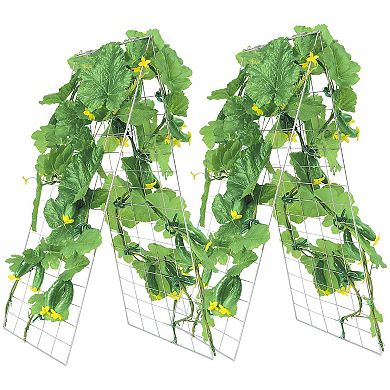 Garden Plant Support Trellis with Dual-Sided A-Frame Design, Rust-Resistant Steel