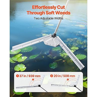Adjustable Aquatic Weed Rake with Nylon Rope for Ponds, Lakes, and Water Features