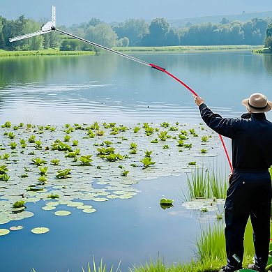 Adjustable Aquatic Weed Rake with Nylon Rope for Ponds, Lakes, and Water Features