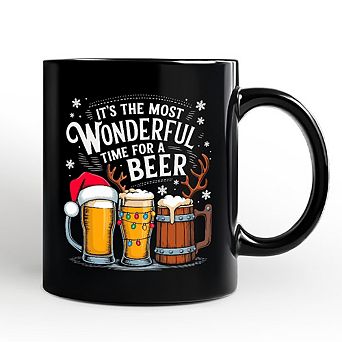 It's The Most Wonderful Time For a Beer Mug, Funny Holiday Beer Christmas Gift
