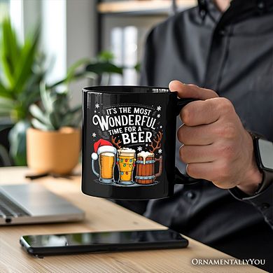 It's The Most Wonderful Time For a Beer Mug, Funny Holiday Beer Christmas Gift