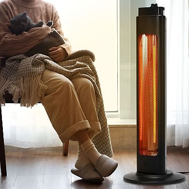 Electric Infrared Space Heater with Remote and Tip-Over Safety - Black
