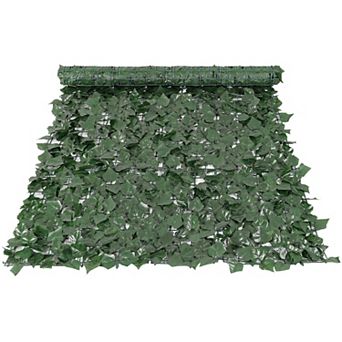 Artificial Ivy Fence Panel 39 x 98 in Silk Leaf Outdoor Screen for Patios Balconies Gardens - Green