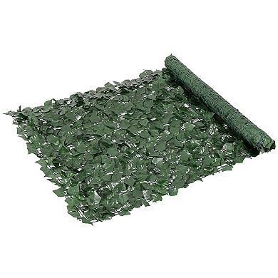 Artificial Ivy Fence Panel 39 x 98 in Silk Leaf Outdoor Screen for Patios Balconies Gardens - Green