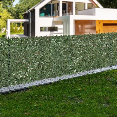 Artificial Ivy Fence Panel 39 x 98 in Silk Leaf Outdoor Screen for Patios Balconies Gardens - Green