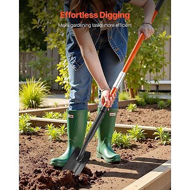 Garden Trench Shovel for Irrigation, Edging, and Root Cutting Tasks - Black