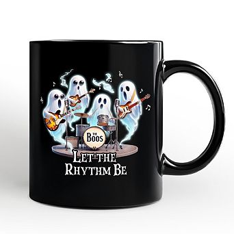 Let the Rhythm Be Ghost Band Mug, Whimsical Rock Music Gift