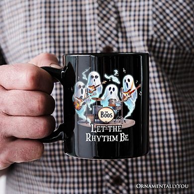 Let the Rhythm Be Ghost Band Mug, Whimsical Rock Music Gift