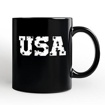 Block Letters Mug, Vintage Patriotic Gift