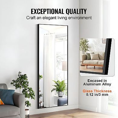 71 x 31-inch Oversized Full-Length Wall Mirror with Black Aluminum Frame for Bedroom or Closet