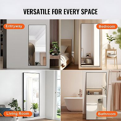 71 x 31-inch Oversized Full-Length Wall Mirror with Black Aluminum Frame for Bedroom or Closet