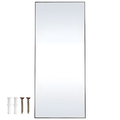 71 x 31-inch Oversized Full-Length Wall Mirror with Black Aluminum Frame for Bedroom or Closet