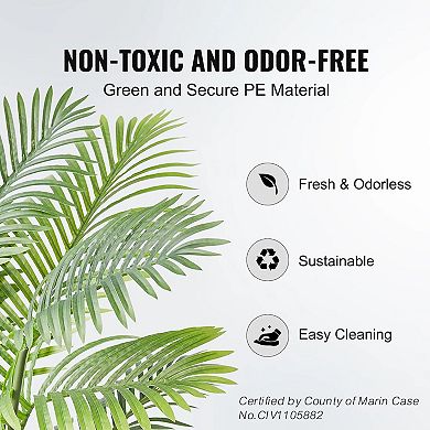 4ft Artificial Palm Tree Set of 2 with Pot for Home Office Indoor or Outdoor Decor
