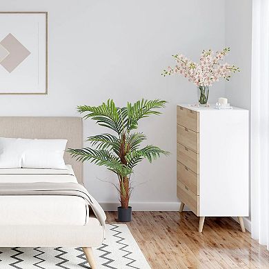 4ft Artificial Palm Tree Set of 2 with Pot for Home Office Indoor or Outdoor Decor