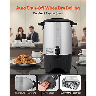 Coffee Brewer with Insulated Handles and Anti-Dry Burn - Silver