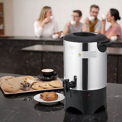 Coffee Brewer with Insulated Handles and Anti-Dry Burn - Silver