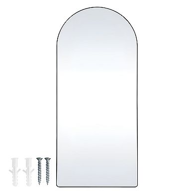 Black Frame Oversized Arched Floor Mirror 71 x 32 inch for Bedroom or Closet