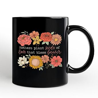 Seeds of Love Mama Floral Mug, Retro Gift for Sentimental Mothers
