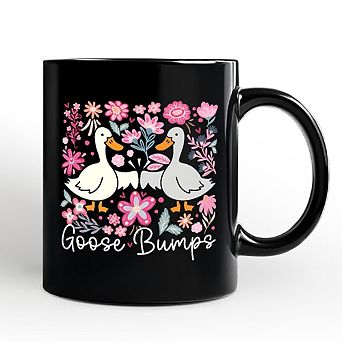 Funny Goose Bumps Floral Mug, Sarcastic Goose Gift