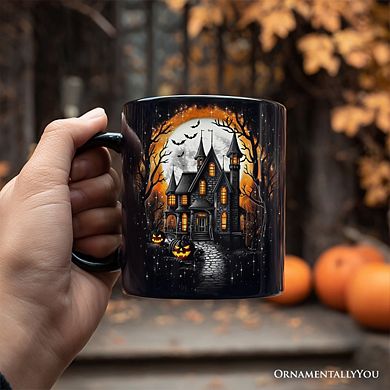 Haunted House Night Halloween Mug, Spooky Horror Gift
