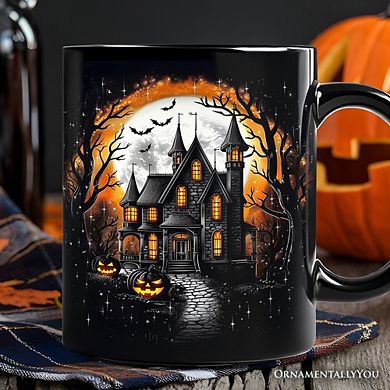 Haunted House Night Halloween Mug, Spooky Horror Gift