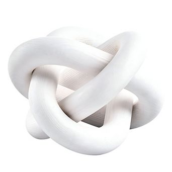 Pine Wood Chain Link Decor Accent 3-Link Rustic Table or Shelf Decoration - White