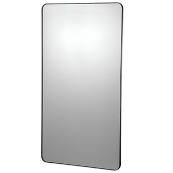 Black Frame Rectangular Wall Mirror 55 x 30 inch for Vertical or Horizontal Mount