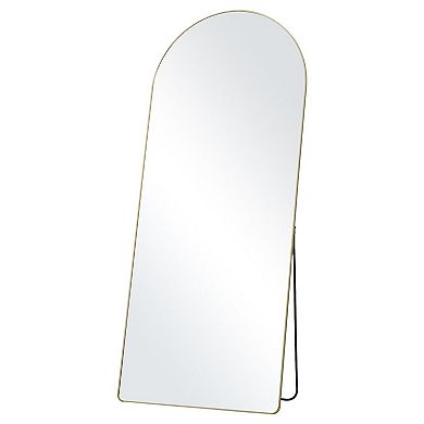 Freestanding or Wall-Mount Arched Full-Length Mirror 71 x 30-inch Gold Frame for Bedroom or Closet