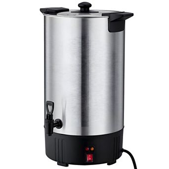 Coffee Urn with Dual No-Drip Spout and Keep-Warm Feature - Silver