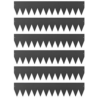 6 pc Outdoor Metal Garden Edging Border Black Steel Panels for Grass Mulch and Walkway Separation
